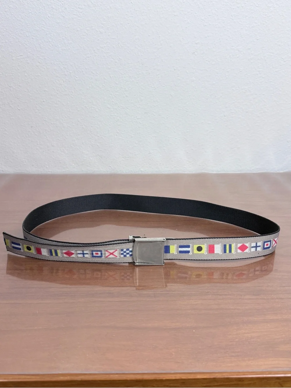 Thomas Bates Nautical Flag Webbing Slide Buckle Bottle Opener Escape Belt OS 44”